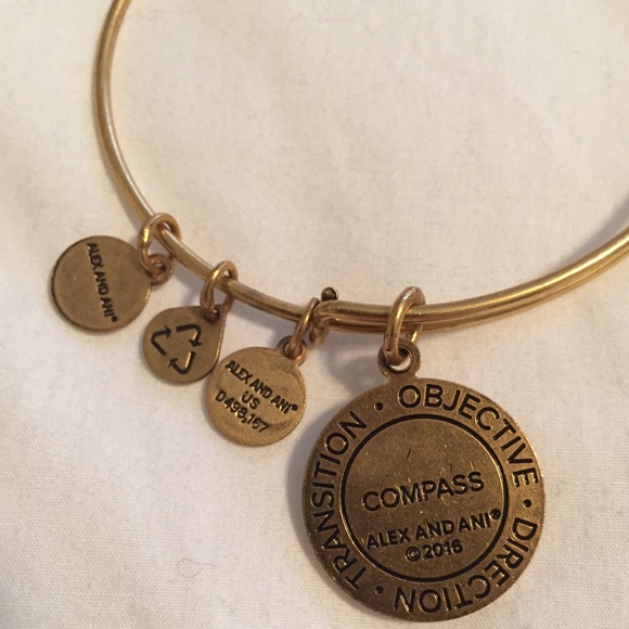 Alex and Ani Compass Adjustable Wire Bangle - Picture 3 of 4